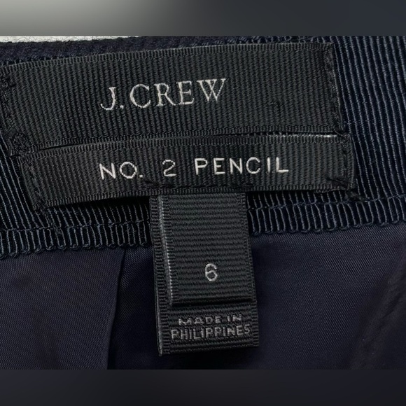 J.Crew No. 2 Pencil Skirt 100% Wool Gray Black Pockets Academia‎ Career 6 0719 - Picture 3 of 6